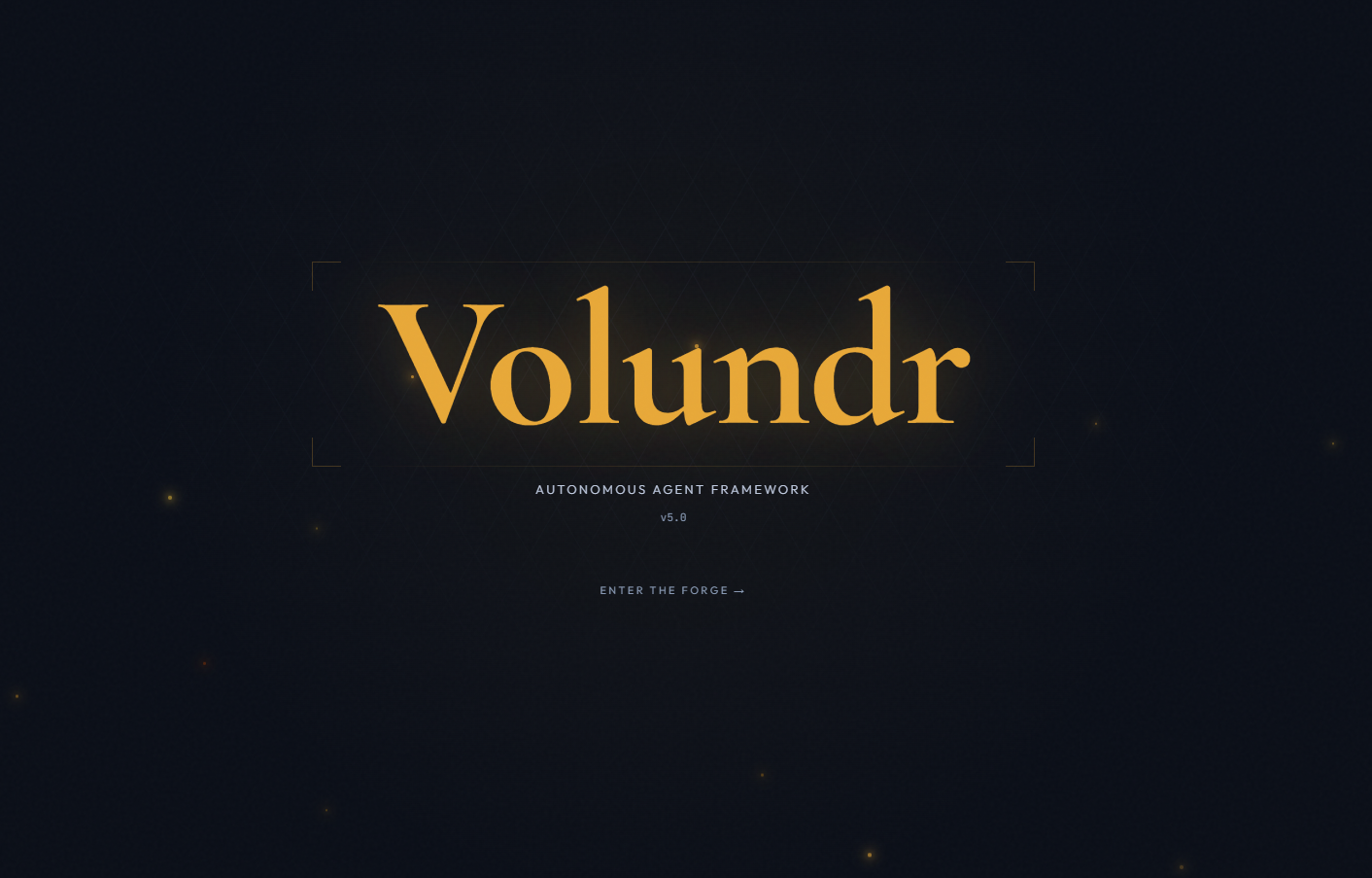 Volundr v5 landing page - Enter The Forge